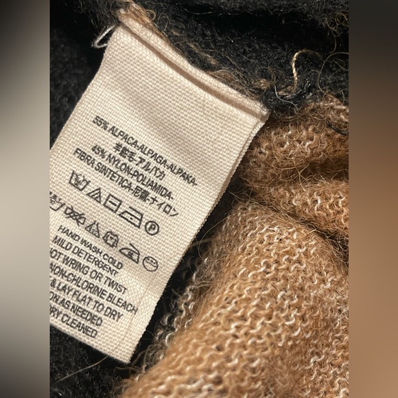 Free People Black and Tan Off-Shoulder Sweater - Picture 6 of 8